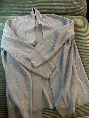 lululemon athletica Heather Gray Open-Front Knit Cardigan